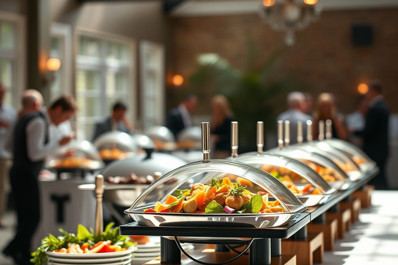 Professional catering service setup for modern events
