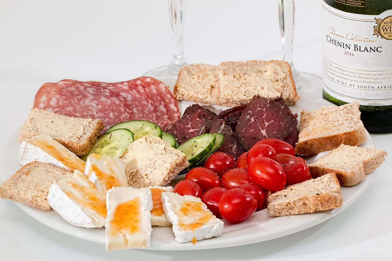 Fresh Italian pizza with gourmet ingredients prepared for catering service